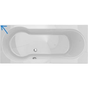 Bad met douchegedeelte links 180x80cm wit WISA (115)